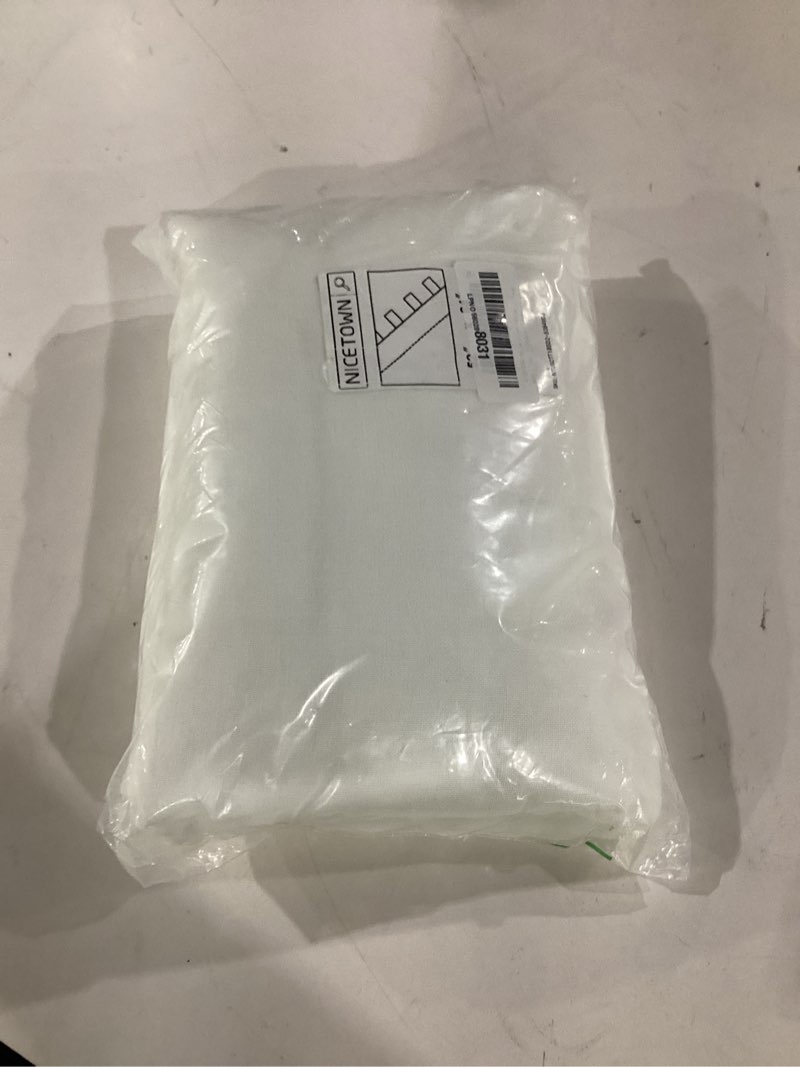 Condition photo showing Good Condition for nicetown white linen curtains 84 inch length, tab top soft semi sheer flax window treatments privacy with light filtering vertical drapes for bedroom/living room, w52 x l84, 2 panels 52"w x 84"l (pack of 2) white-tab top