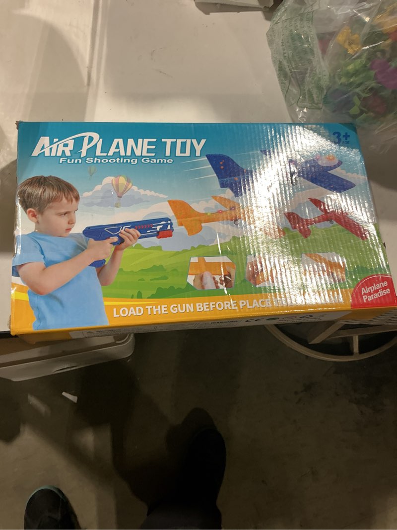 Condition photo showing Good Condition for syhln 3 pack airplane launcher toys for 4 5 6 7 8 year old boys gifts: airplane shooter with 3 led foam glider planes for kids - outdoor flying toys boys birthday present gifts age 4 5 6 7 8 9 blue&red&orange