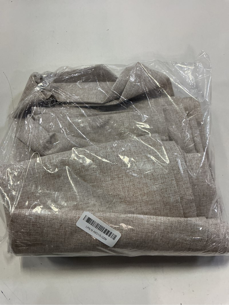 Condition photo showing Good Condition for 100% Blackout Shield Linen Blackout Curtains for Bedroom 90 Inches Long, Back Tab/Rod Pocket Living Room Drapes, Thermal Insulated Blackout Curtains 2 Panels Set, 50" W x 90" L, Oatmeal Oatmeal 50"W x 90"L (Pack of 2)
