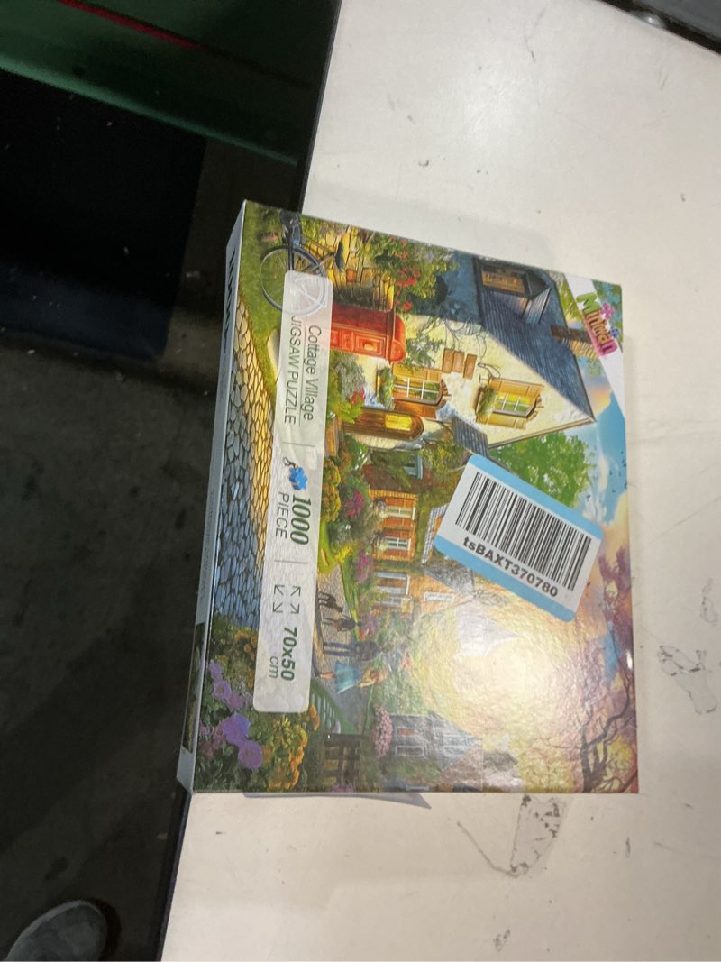 Condition photo showing New/Like New for 1000 Piece Sunset Village Jigsaw Puzzle - Challenging Countryside Landscape for Adults, 27.5x19.7 Inch Country Scenery