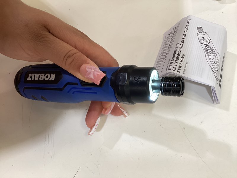 Condition photo showing As Is for 4-volt mac rechargeable led screwdriver set
