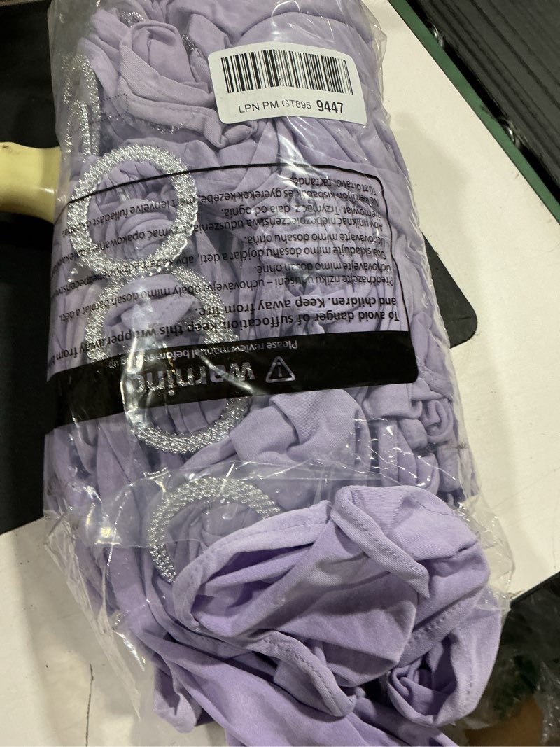 Condition photo showing Good Condition for peomeise 50pcs lavender spandex chair sashes with buckle slider for wedding, party decoration