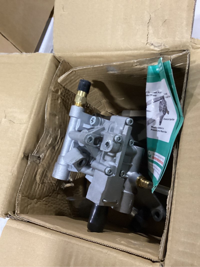 Condition photo showing Good Condition for vertical 7/8'' shaft pressure washer pump front inlet/outlet 2400-2800 psi power washer pump head replacement, compatible with troy bilt, ryobi, honda, craftsman, karcher, homelite max 2400-2800