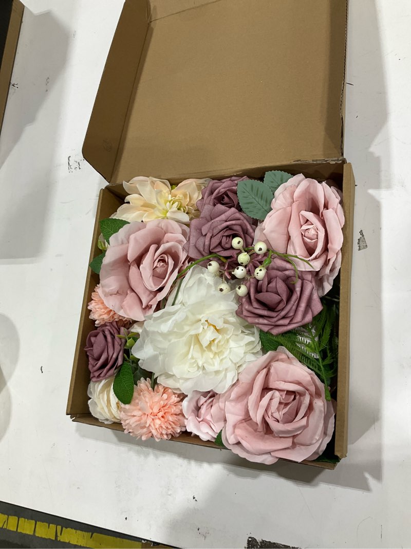 Condition photo showing As Is for AGIRL Rose Artificial Flowers Combo Fake Flowers Pink Roses Silk Flowers with Stems for DIY Bridal Wedding Bouquets Centerpieces Arrangements Table Party Baby Shower Home Decor (Champagne Pink)