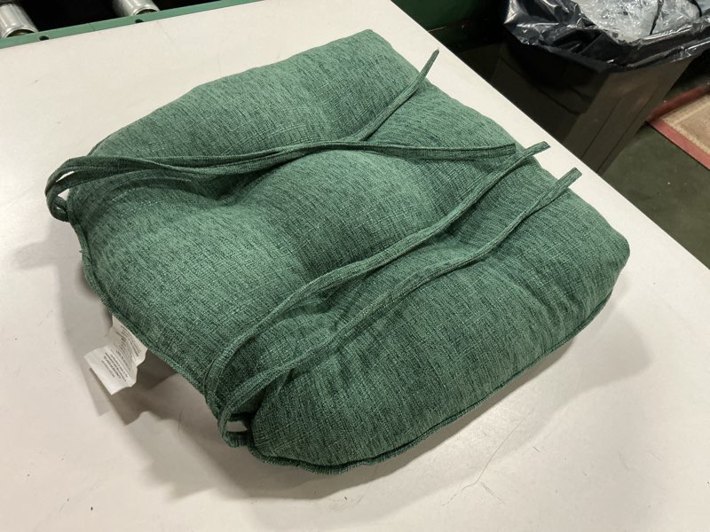 Condition photo showing As Is for  Home Decor Avante Green Dining Chair Cushions 