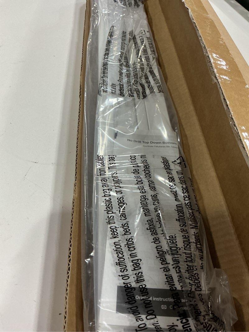 Condition photo showing New/Like New for lazblinds upgraded top down bottom up (tdbu) honeycomb blinds, no drill no tools easy install cordless cellular shades for windows 26" w x 48" h, white - blackout blackout - white 26"w x 48"h