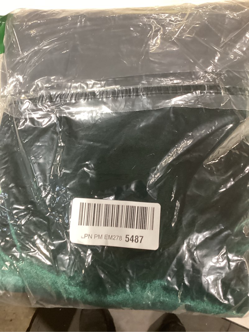 Condition photo showing New/Like New for Simplee Womens Velvet Wrap Dress Short Sleeve High Split Fall Wedding Guest Dresses Long Formal Cocktail Party Dresses Dark Green Small