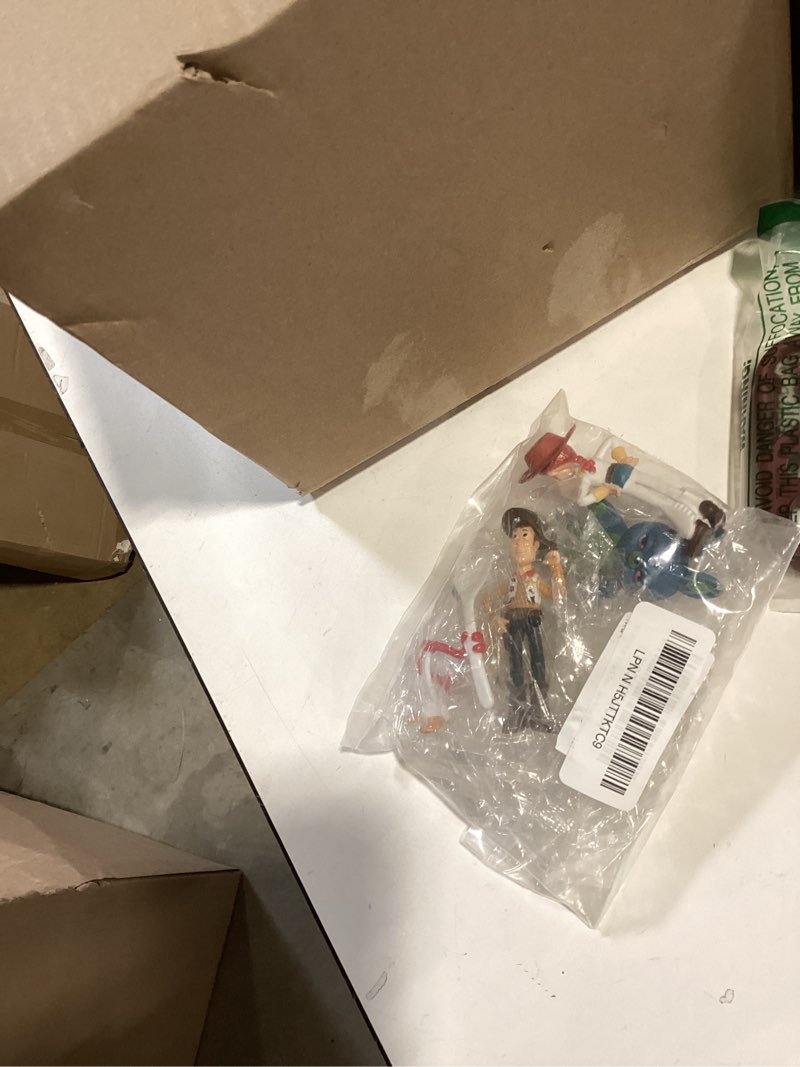 nlieopda 7 pack anime figurines set - woody doll, buzz lightyear toy, pvc figures