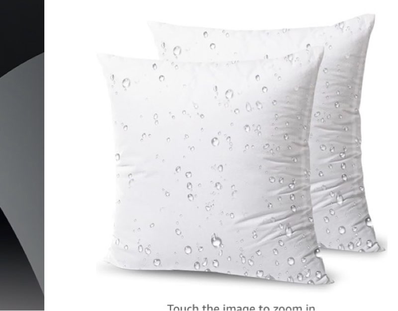 phantoscope outdoor pillow inserts - square form water resistant microfiber throw pillows, couch sham cushion stuffer 20 x 20 inches, 2 count