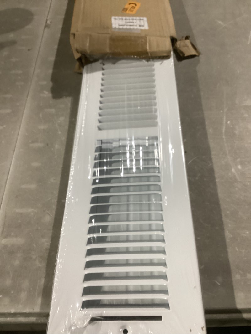 Condition photo showing Good Condition for 18x4 vent register [duct opening], vent covers for home ceiling, two-way ventilation register, adjustable solid steel wall register vent cover (18"w x 4"h [duct opening])