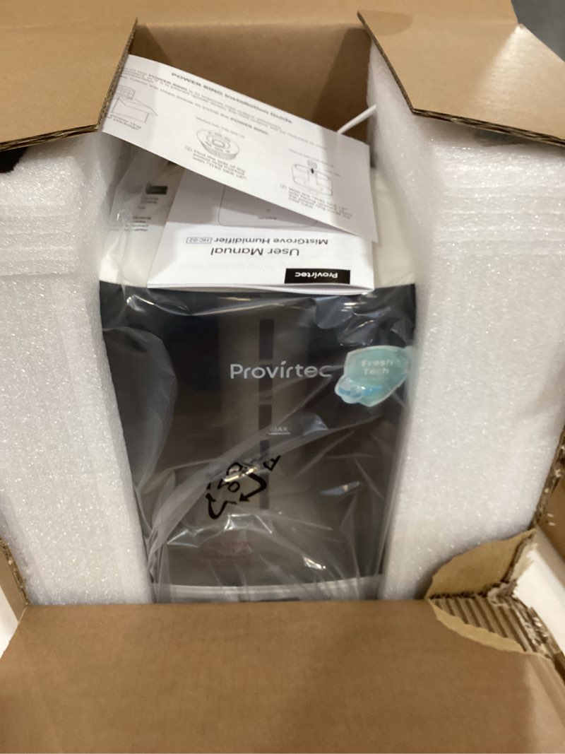 Condition photo showing New/Like New for provirtec 6l self-cleaning humidifier for large room, cleancare warm & cool mist, no-leak design & top fill, 60 hour runtime, quiet ultrasonic auto mode with remote control for bedroom & home