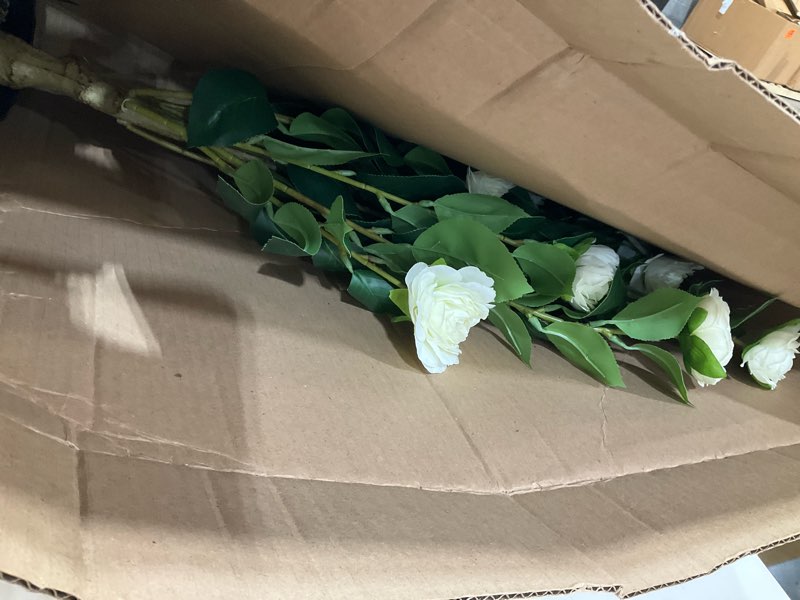 Condition photo showing Good Condition for hananona 2 pcs artificial camellia trees faux camellia plant in pot with flowers indoor plants for spring home decor outdoor porch front door decor (white, m) white medium