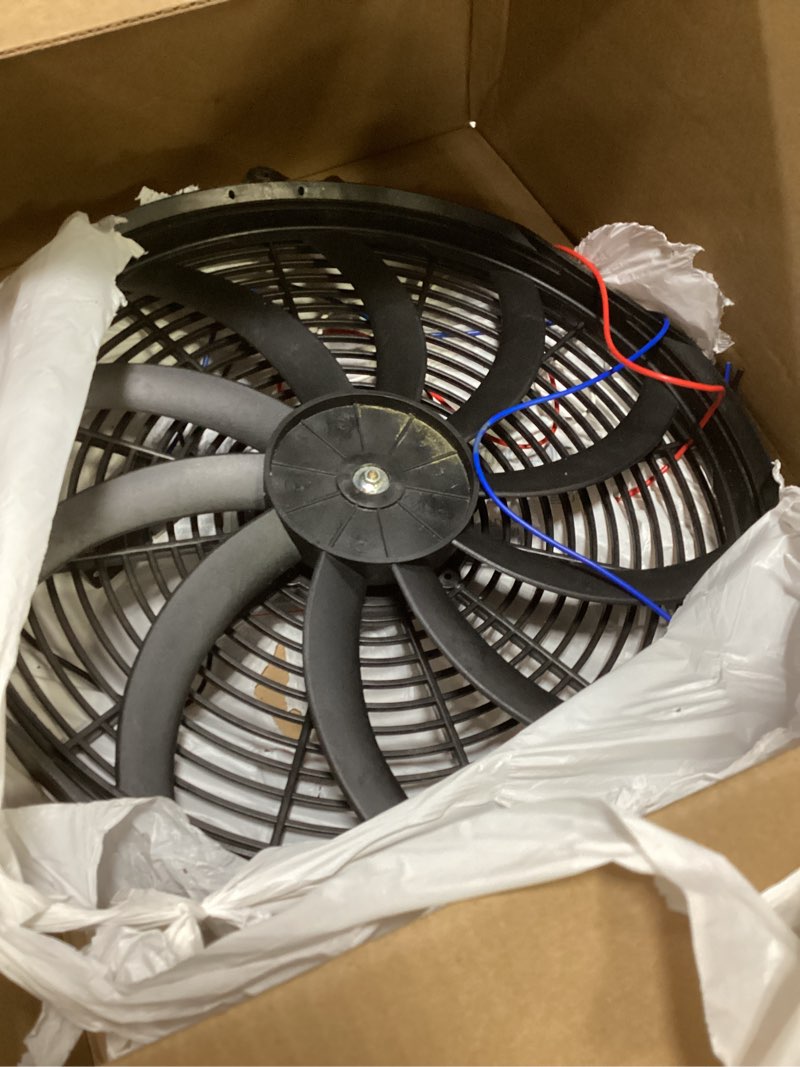 Condition photo showing As Is for 16inch electric radiator cooling fan 12v 3000cfm thermostat wiring switch relay kit