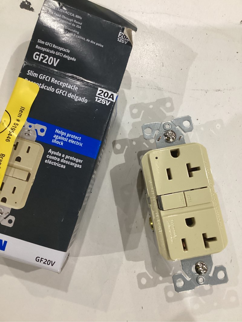 eaton 15 -amp 125-volt gfci residential decorator outlet receptacles , light almond