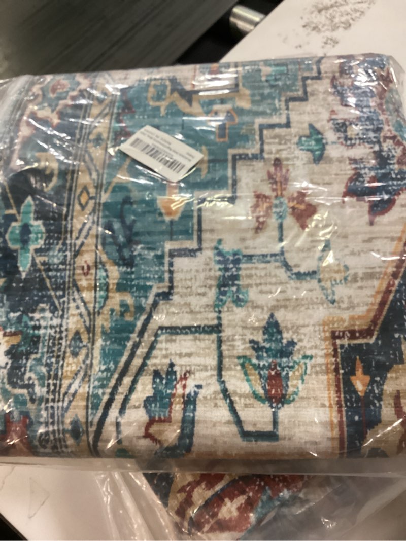 Condition photo showing New/Like New for Area Rug 2x6 Hallway Runner Rugs,Non Slip Machine Washable Hallway Runner Rug Soft Bedroom Rug, Low PileLightweight Rugs for Entryway, Hallway, Kitchen and Corridor Gemstone Blue 2' x 6' (Rectangular)