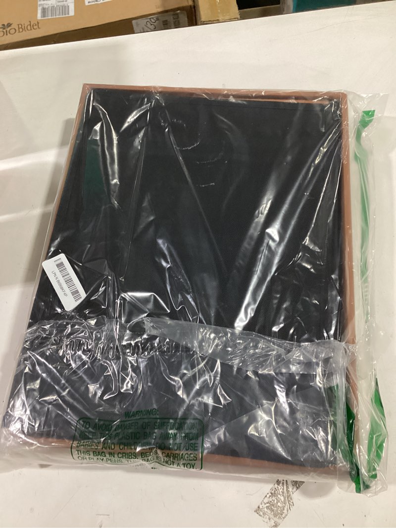 Condition photo showing Good Condition for BelugaHelper Storage Ottoman Foot Rest Stool. Folding Ottoman with Storage with Thicker Foam Padded Seat. 330 lbs Footstool Bench for Living Room, Bedroom, Home Office Table, 17x13x13in, Light Brown 17"D x 13"W x 13"H Light Brown