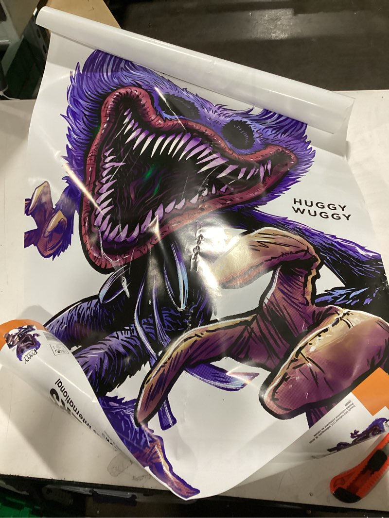 Condition photo showing As Is for Poppy Playtime - Huggy Wuggy Feature Series Wall Poster, 34L" x 22.4W", Unframed Version