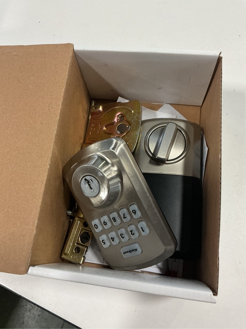 Condition photo showing As Is for Kwikset SmartCode Satin Nickel Zinc Electronic Deadbolt