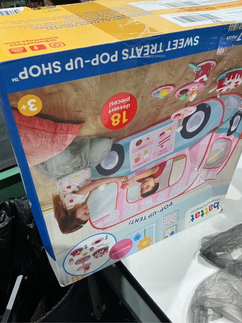Condition photo showing Good Condition for battat sweet treats pop-up shop fabric tent 25-piece dessert set, toddler and preschool toys