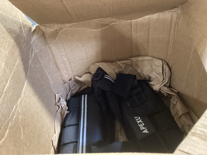 Condition photo showing Good Condition for apexup adjustable weighted vest men 20lbs/30lbs/40lbs weights with reflective stripe, weight vest woman workout vest for strength training running walking with weights-40lbs black
