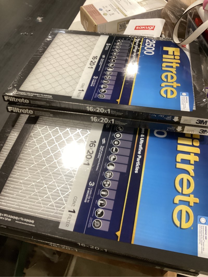Condition photo showing New/Like New for filtrete 16x20x1 hvac furnace air filter, mpr 2500 merv 14, premium allergen and ultrafine particles, 4 pack