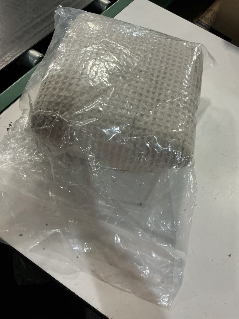 Condition photo showing New/Like New for 100% cotton waffle weave duvet cover set king size,90”x104”(linen) | easy care,durable bedding duvet set,ultra soft luxury textured no snagging breathable comforter cover for all season-3 pieces