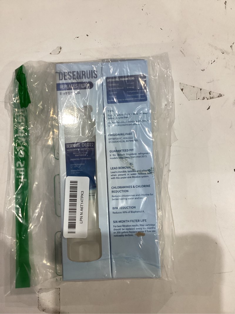 Condition photo showing As Is for EPTWFUO1 Filter Replacement Compatible with Frigidaire EPTWFU01, EWF02, Pure Source Ultra II, Pack of 2, By DESENRUIS