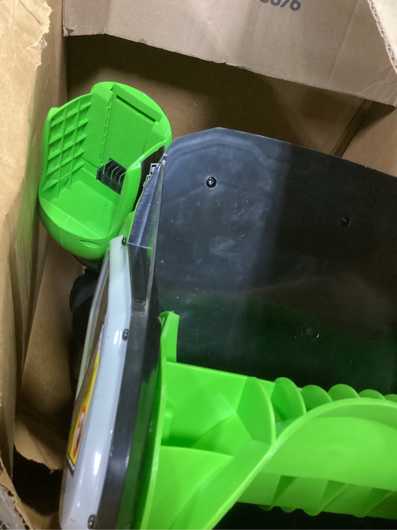 Condition photo showing As Is for Greenworks 40V (75+ Compatible Tools) 12” Cordless Snow Shovel, 4.0Ah Battery and Charger Included 12" 4.0Ah