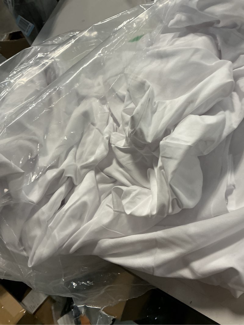 Condition photo showing As Is for nestl white duvet cover queen size - soft double brushed queen duvet cover set, 3 piece, with button closure, 1 duvet cover 90x90 inches and 2 pillow shams 01 - white queen (90" x 90") - button closure