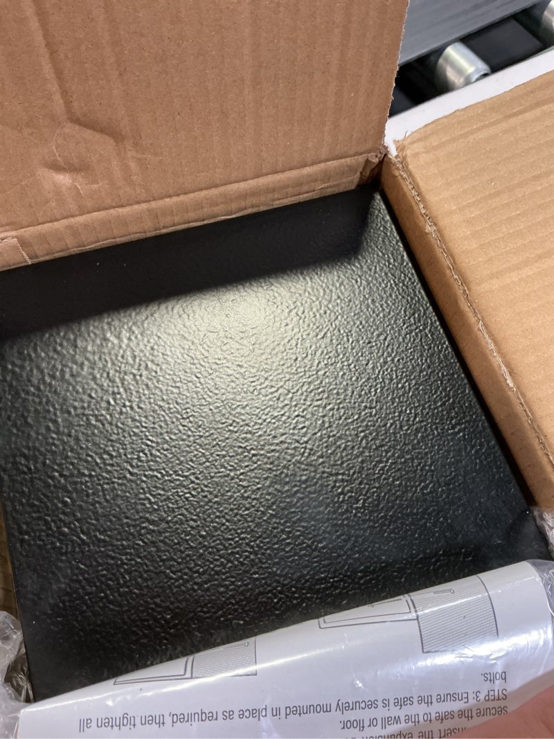 Condition photo showing Good Condition for goldenkey small safe box for money, digital mini safe box with keys&code for cash and coin, security home safes for kids personal items, 6.69"d x 9.05"w x 6.69"h, 0.236 cu.ft. black