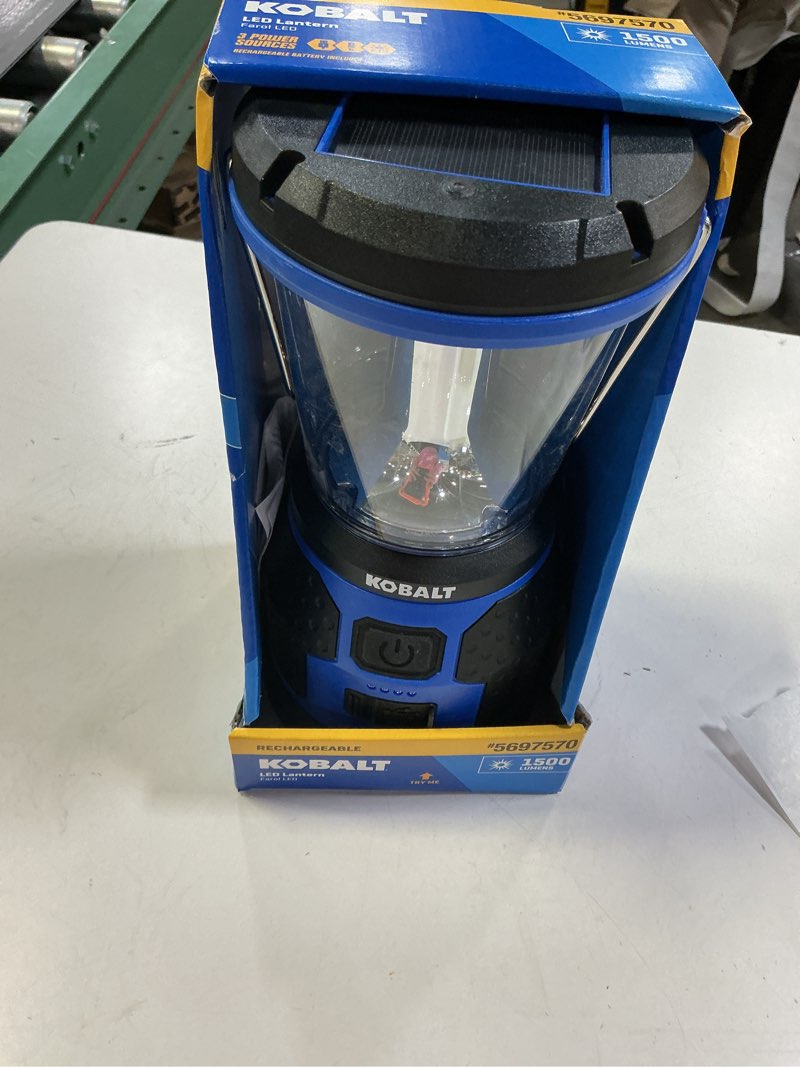 Condition photo showing Good Condition for Kobalt 1500-Lumen LED Rechargeable Camping Lantern 4-Mode Portable Light