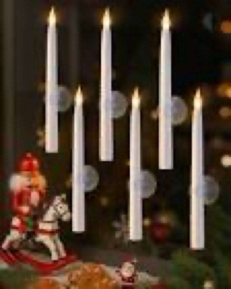 suraielec 10.5'' battery window candles with suction cups, dusk-to-dawn window candles, 3000k warm w