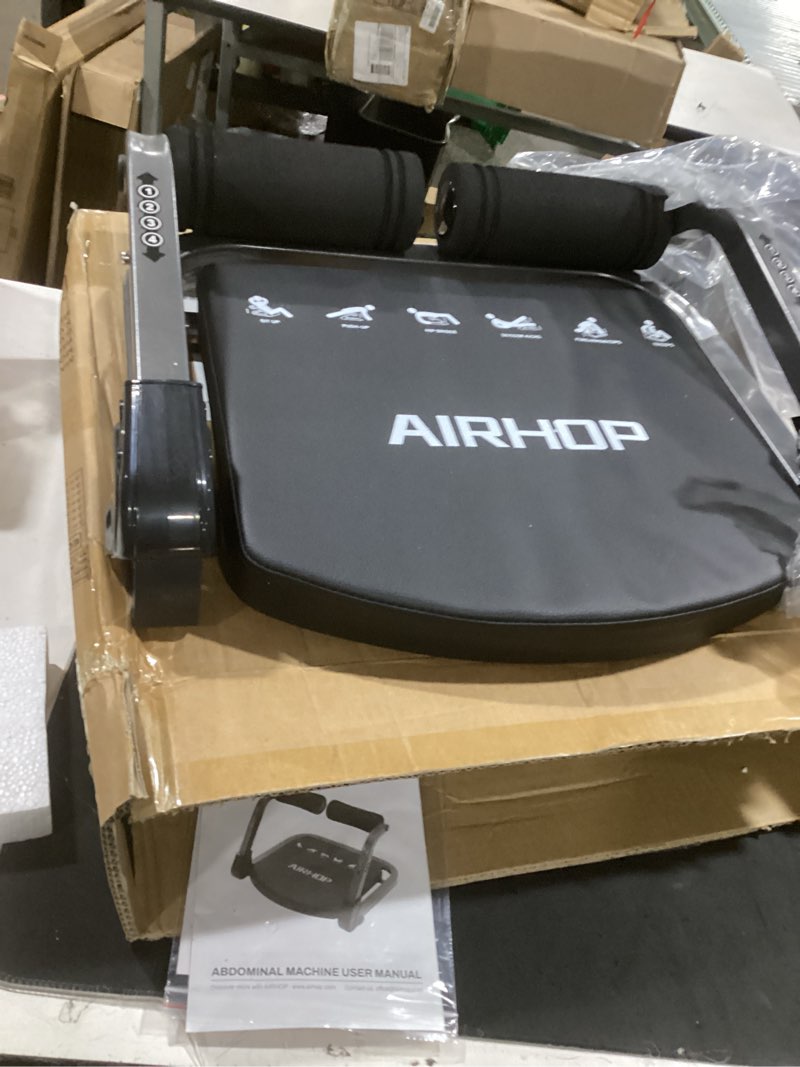 Condition photo showing As Is for airhop ab machine for stomach workout, abs workout equipment for sit up exercise, 4-speed adjustable ab trainer machine with automatic rebound, home gym abdominal exercise equipment for all ages