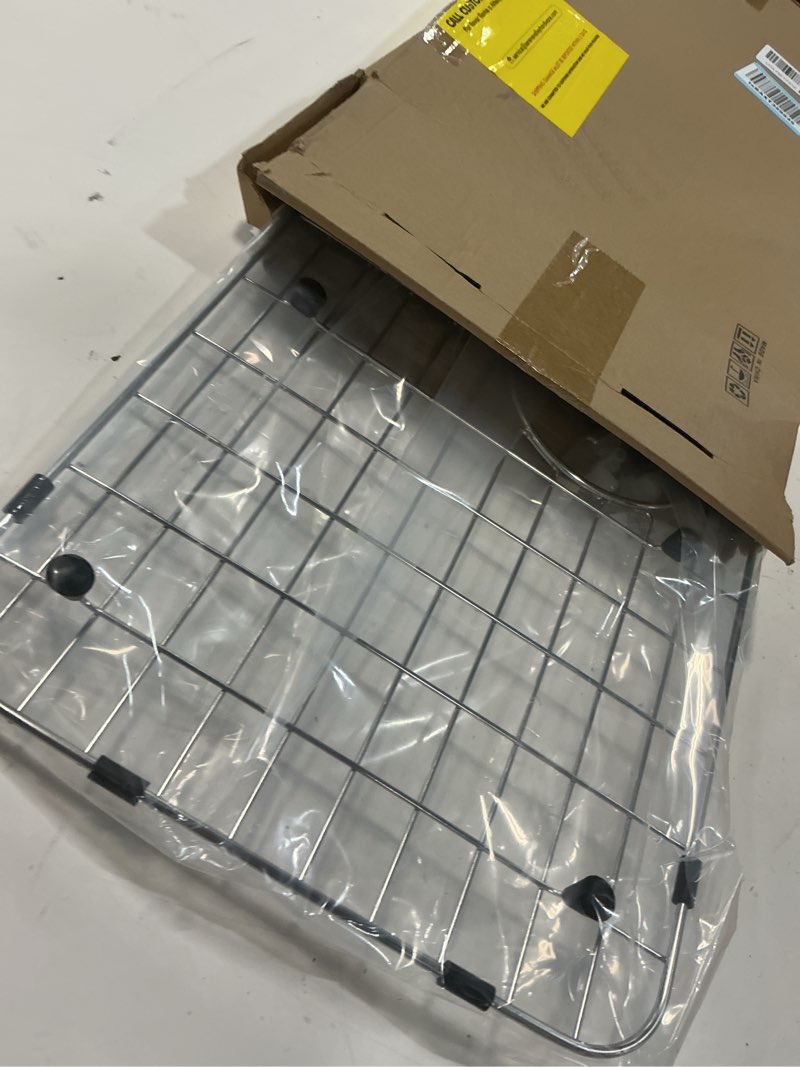 Condition photo showing Good Condition for serene valley 25-1/4" x 12-1/2“ sink grid, rear drain with corner radius 1-1/2", nlw2513r
