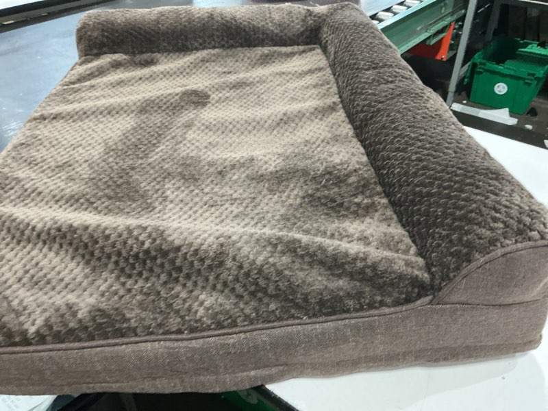 Condition photo showing As Is for eheyciga memory foam dog bed large size dogs, orthopedic dog bed large with washable removable cover, waterproof pet sofa couch with nonskid bottom, 36x27x6, brown brown 36.0"l x 27.0"w x 6"th