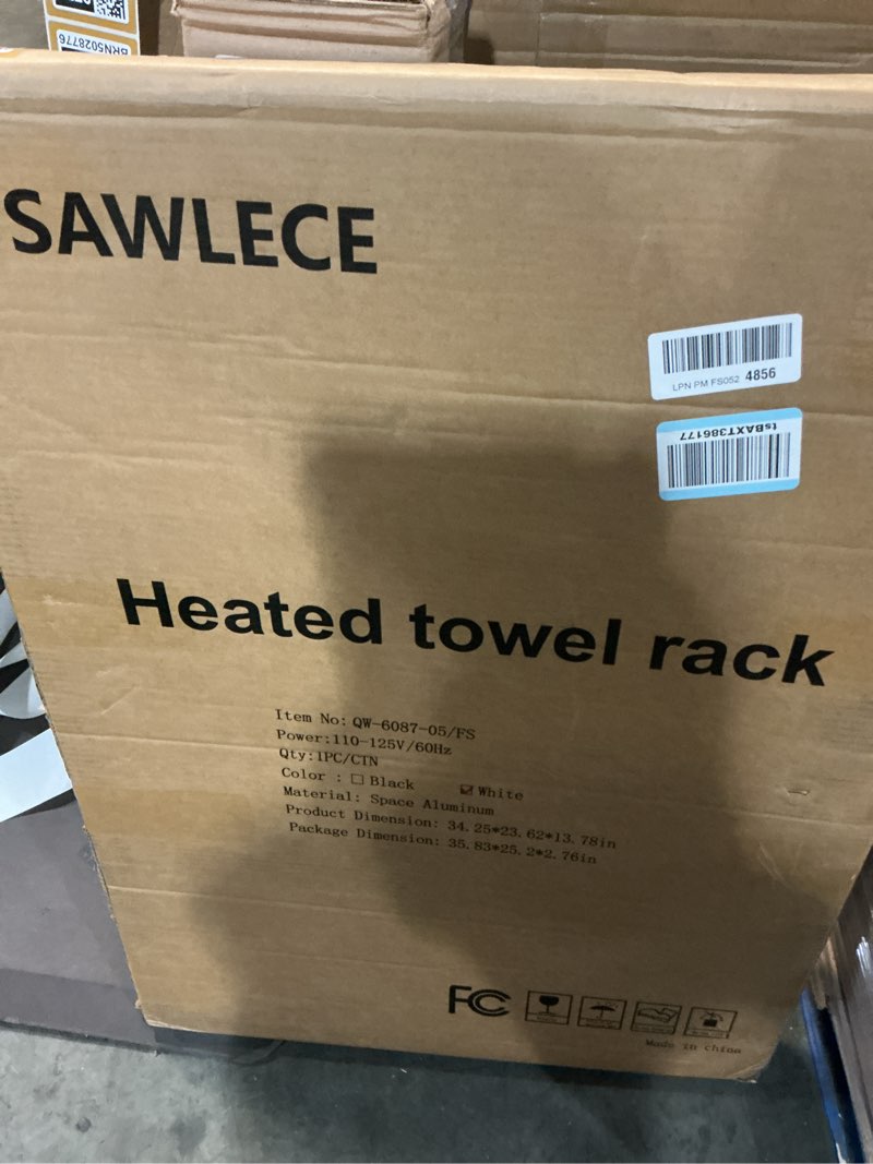 Condition photo showing Good Condition for freestanding towel warmer – 5-bar heated towel rack with timer & adjustable temperature, space aluminum, rust-resistant, fast heating in about 10 minutes for bathroom & spa,matte white white freestanding 5-bars