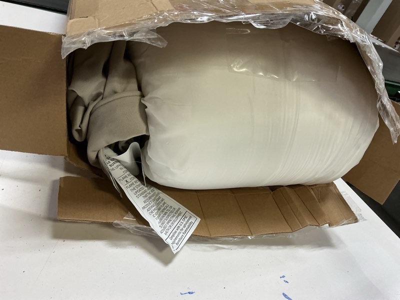 Condition photo showing Good Condition for Amazon Basics Patio Chair Cushion with Back, 24x24x3 inch, Beige, Water Resistant, High-Resilient Foam, 1-Pack Patio Chair Cushion with Back, 1 pack 24x24x3