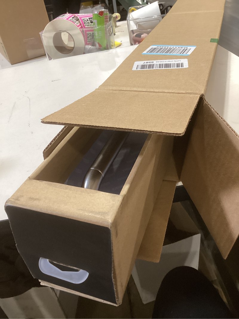 Condition photo showing New/Like New for umbra twilight curtain rod set – wrap around design ideal for blackout or room darkening panels, 30 to 84 inches, nickel nickel 30" to 84"