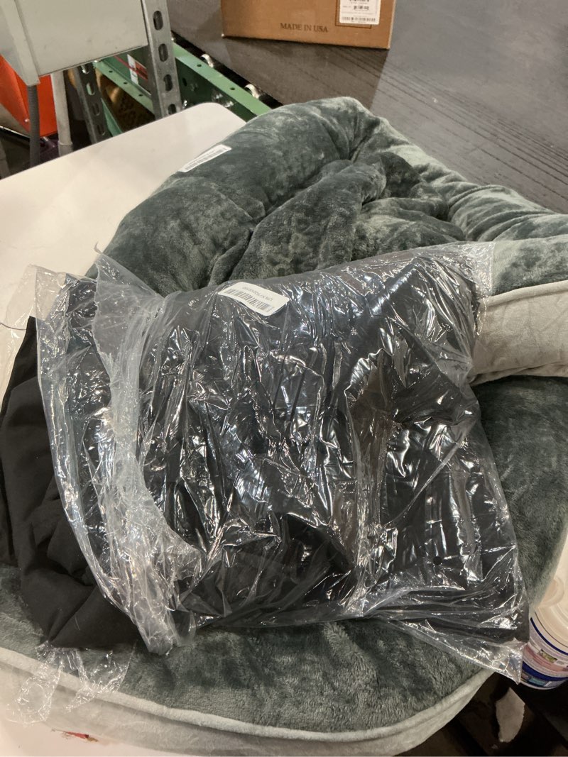 Condition photo showing As Is for Orthopedic Dog Bed with Sides - Dog Sofa Beds for Large Dogs, Supportive Foam Pet Couch Bed with Washable Removable Cover, Waterproof Lining and Non-Slip Bottom, Grey - L-Plus 38.0"L x 28.0"W x 6.5"Th
