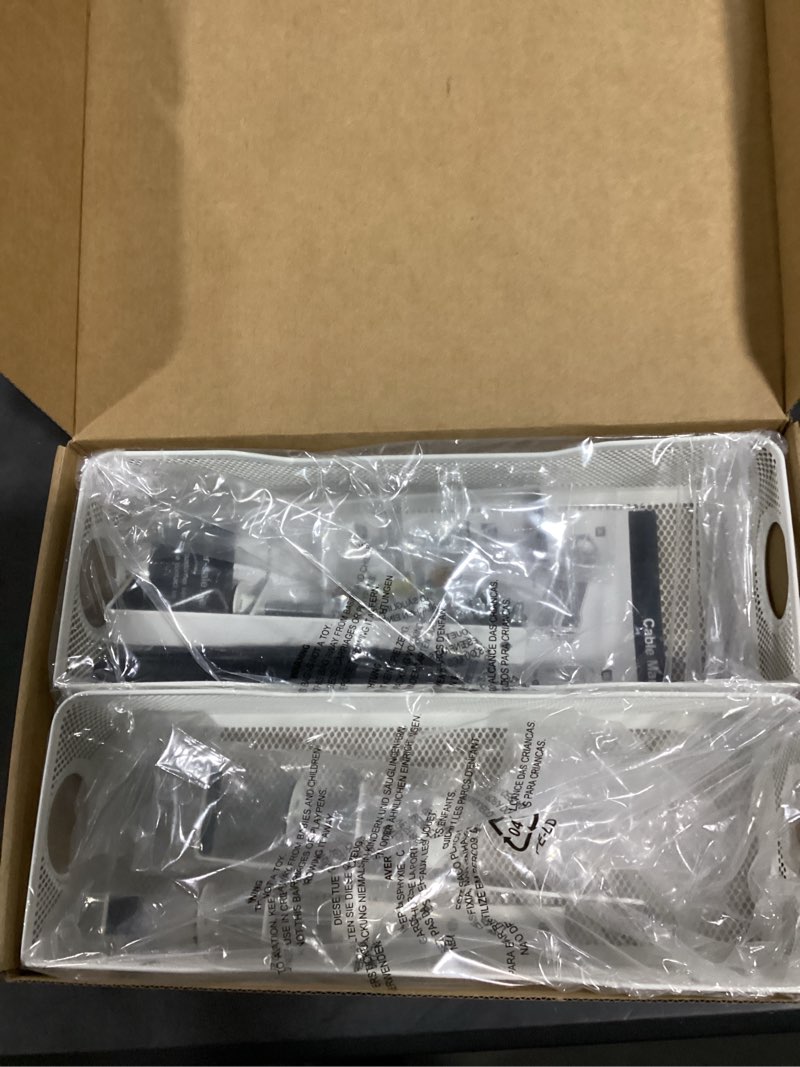 Condition photo showing New/Like New for 2 pack under desk cable management box white, cinati 26.8" wire organizers no drill, cord organization tray with clamp for office, home - no damage to desk 13.4"-2 pack white