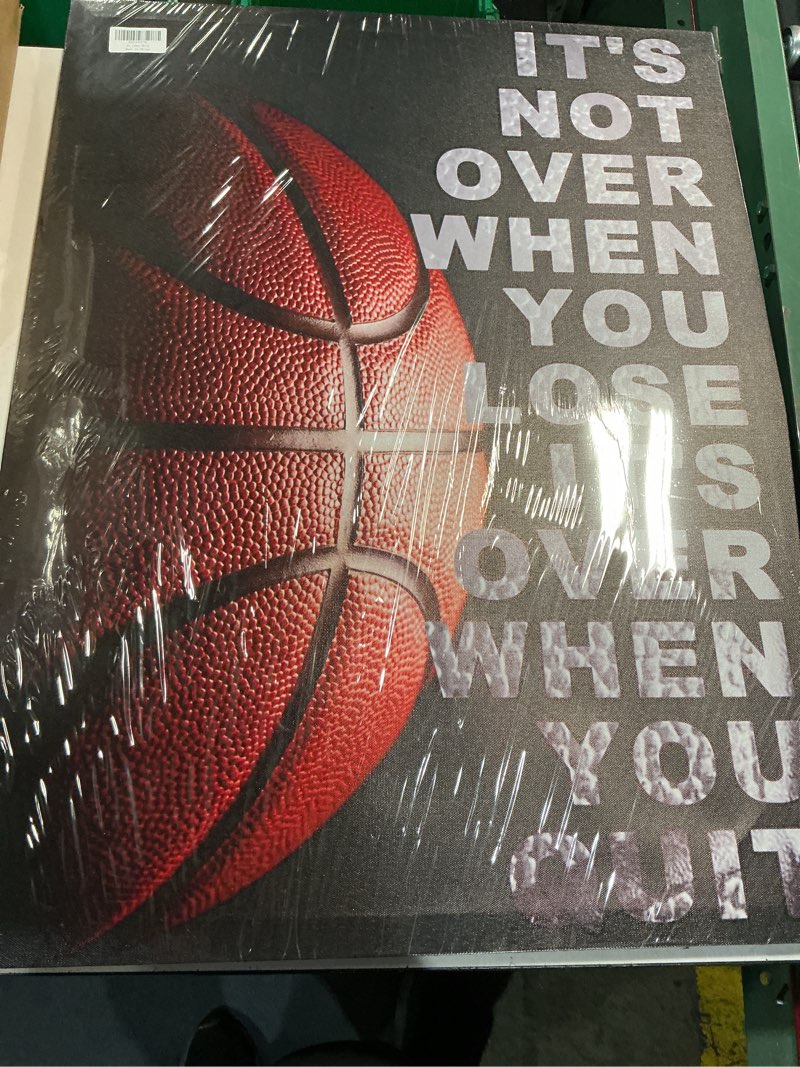 Condition photo showing New/Like New for chenoil basketball quotes doesn’t end when you lose, ends when you give up inspirational wall art framed canvas for office, children’s room, boys, home decoration - 61 cm x 81 cm