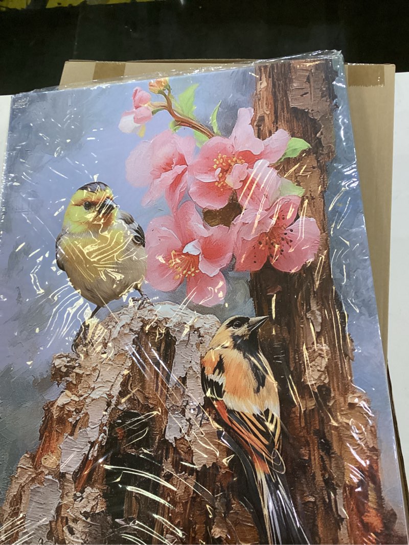 dgbtcart Bathroom Vintage Decor Beach Wall Art Canvas Print Birds on a branch Seascape Artwork Hanging for Dining Office Living Room 