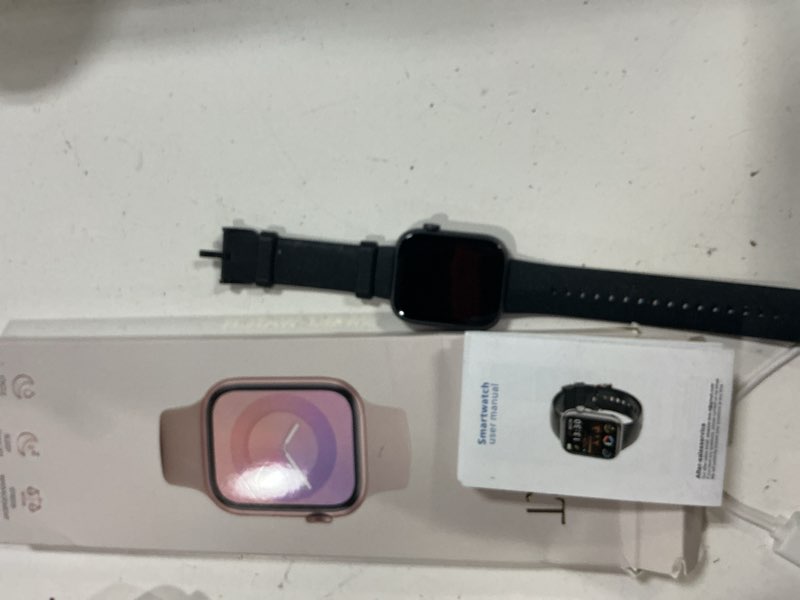 Condition photo showing As Is for smart watch, fitness watch for women men with 24/7 heart rate/blood pressure monitor,pedometer, sleep tracker, 120+ sport modes, ip68 waterproof activity&fitness tracker compatible with android iphone blue