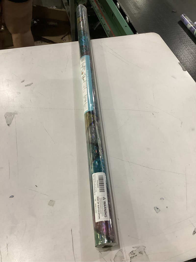 Condition photo showing New/Like New for Beautysaid Stained Glass 3D Rainbow Prism Window Clings Heat Blocking Sun Catchers Peel and Stick Decorative Window Decals Home Bathroom Door (Brown, 35.4x157in) 35.4 x 157 inch Brown