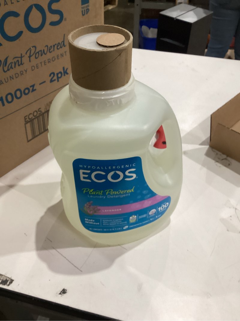 Condition photo showing New/Like New for ECOS Laundry Detergent Liquid, 100 Loads - Dermatologist Tested Laundry Soap - Hypoallergenic, EPA Safer Choice Certified, Plant-Powered - Lavender, 100 Fl Oz 100 Fl Oz (Pack of 1)