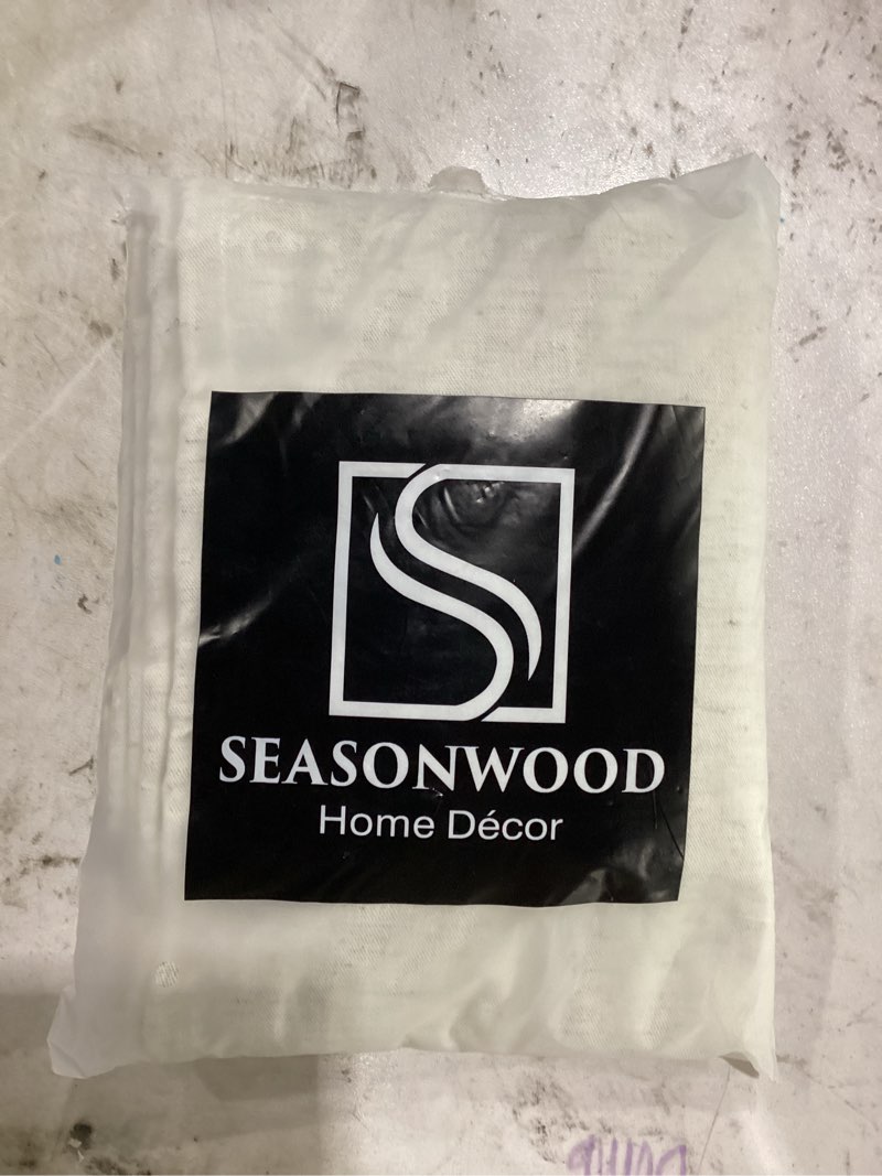 Condition photo showing Good Condition for seasonwood linen shower curtain neutral vintage farmhouse linen shower curtains for bathroom boho bathroom decor with 12 sturdy stainless steel sliding hangers(beige,72x72 inches) beige 72"w x 72"l (pack of 1)