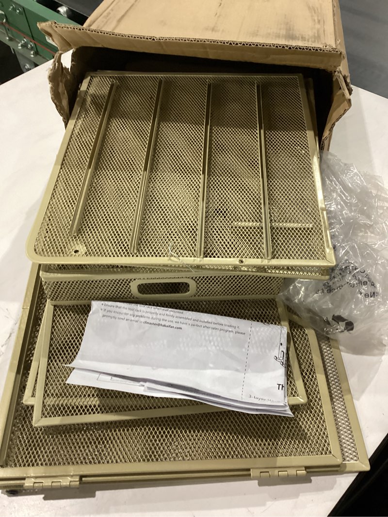 Condition photo showing Good Condition for supeasy mesh desk organizer with file holder, 5-tier paper letter tray organizer with magazine holder, desktop organizer and storage with drawer for office supplies home or school (2pack-pink)