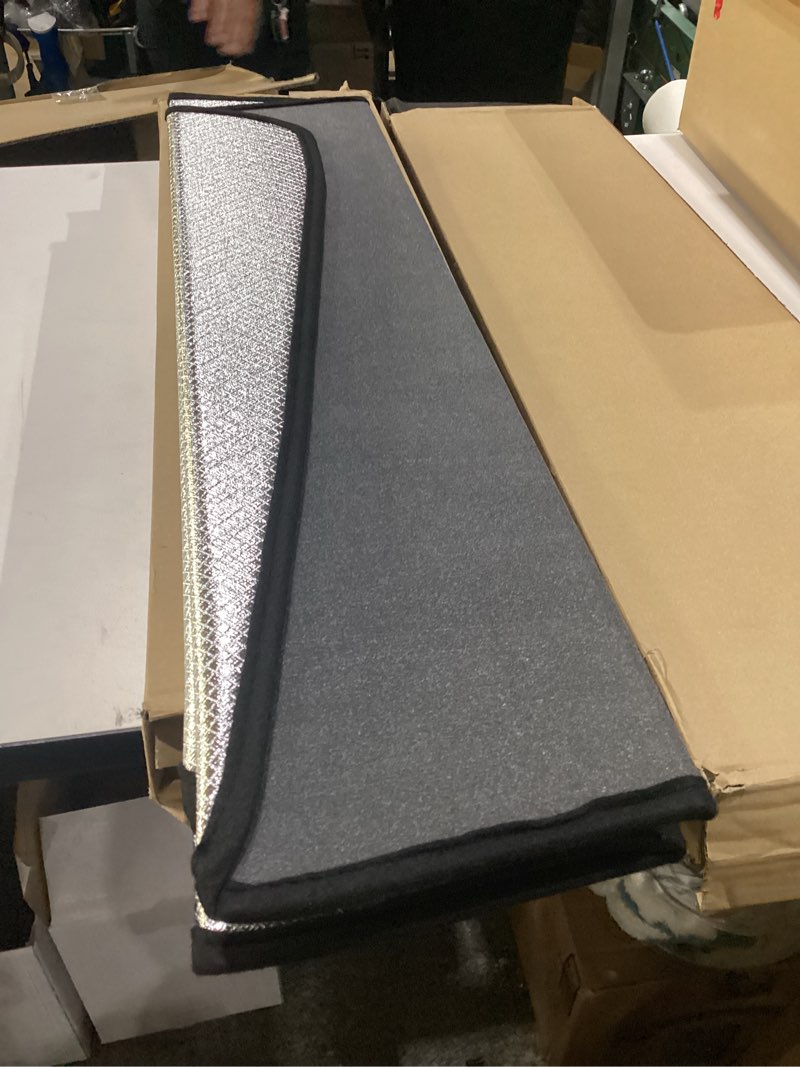 Condition photo showing Good Condition for pigenius windshield sun shade for honda accord 2013-2017 without automatic high beams. reflective aluminum film front window sunshade - blazblock shiny silver 2013-2017 coupe without automatic high beams