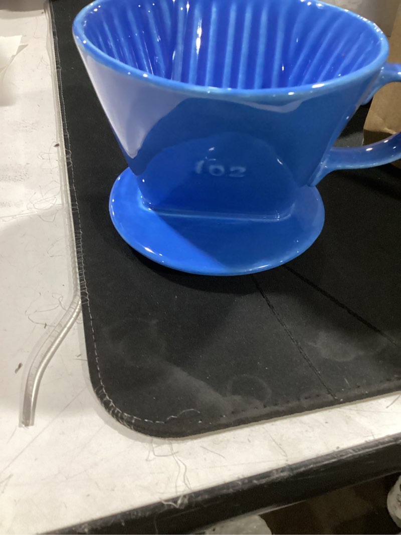 Condition photo showing Good Condition for (blue) hailanbao handmade pour over ceramic coffee dripper | authentic brewing experience for camping, office, and home