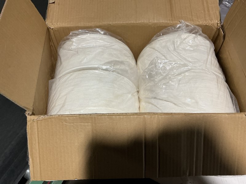 Condition photo showing New/Like New for jolly chef compostable heavy duty plates 10 inch [500 pack] eco-friendly disposable white paper plates made of bagasse biodegradable plates bulk for party dinner sugarcane fibers round plates 500 count (pack of 1) white